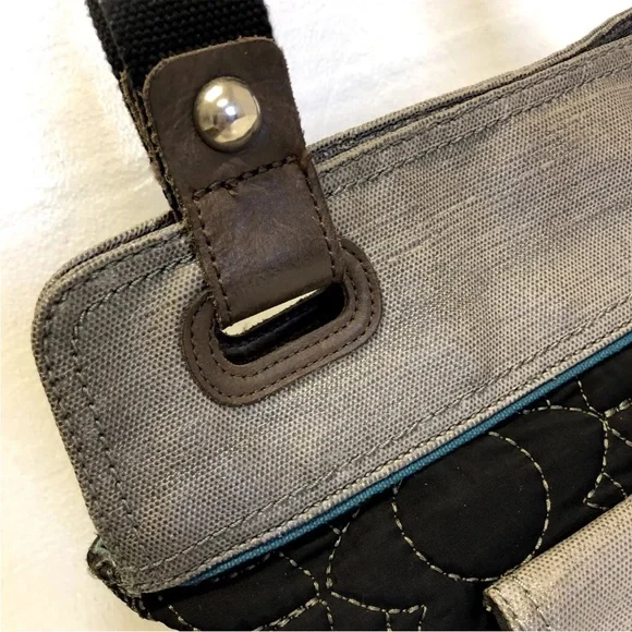 Fossil Key-Per bag Black QUILTED Coated Leather Large - Picture 6 of 11